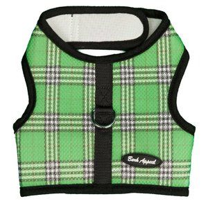 Bark Appeal Green Plaid Mesh Wrap N Go Harness in Size Large